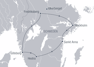 Routenkarte Schweden aktiv erleben